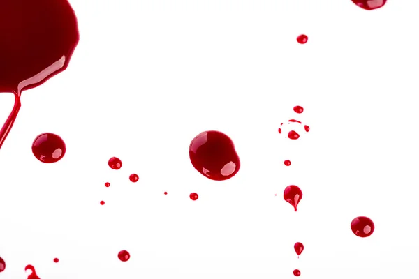 Conceito de Halloween: Salpicos de sangue no fundo branco — Fotografia de Stock