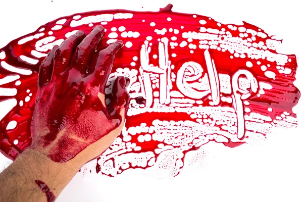 Halloween concept : bleeding hand on the white background — Stock Photo, Image