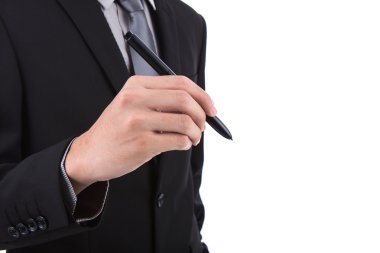 iş adamı el beyaz arka plan üzerinde çizimi