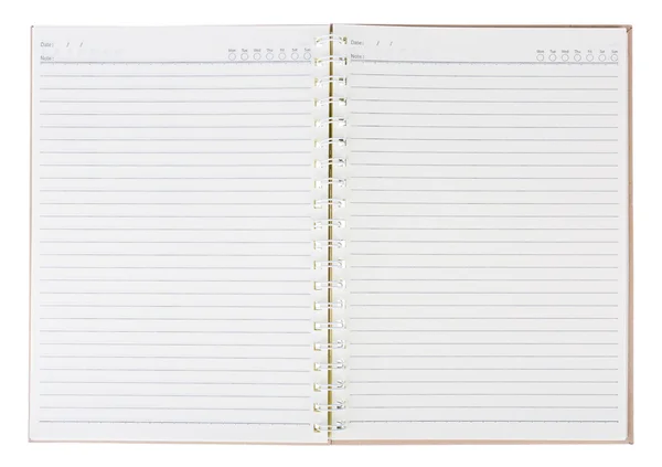 Caderno em branco isolado com fundo — Fotografia de Stock