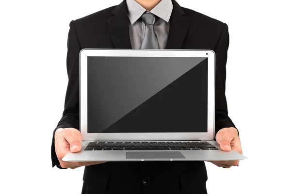 Üzletember laptoppal — Stock Fotó