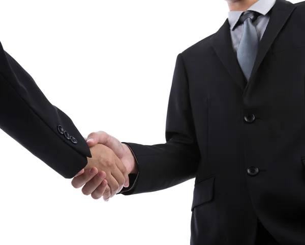 Business man handshake over white background — Stock Photo, Image
