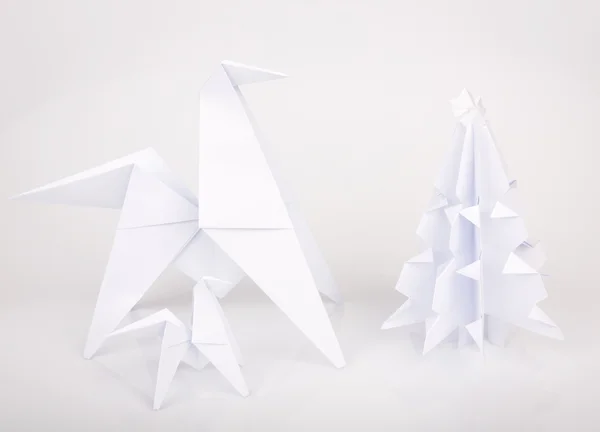 Új év 2014 origami papír ló — Stock Fotó