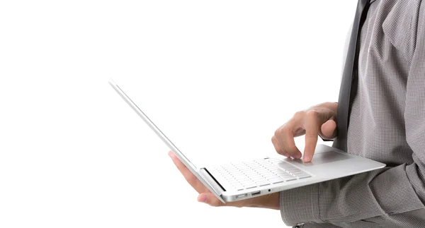 Business man with laptop — Stock Photo, Image