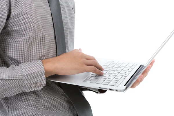 Homem de negócios com laptop — Fotografia de Stock