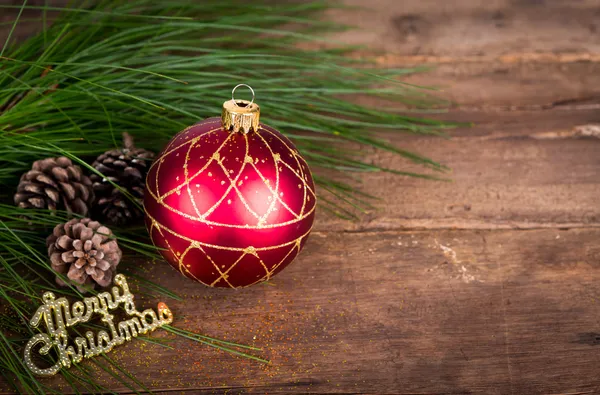 Christmas Decoration Over Wooden Background — Stock Photo, Image