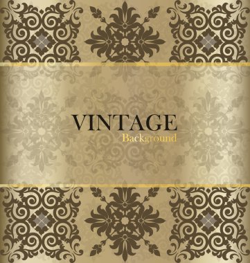 altın antika etiketi ile antika arka plan. vektör illustratio