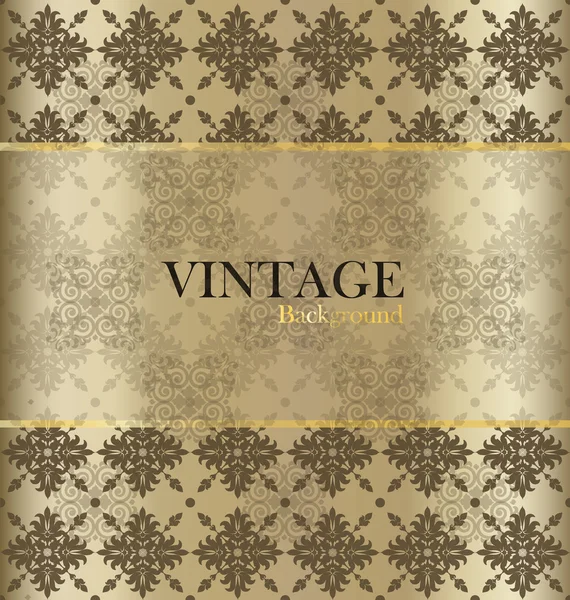Fondo vintage con etiqueta vintage dorada. Ilustración del vector — Archivo Imágenes Vectoriales
