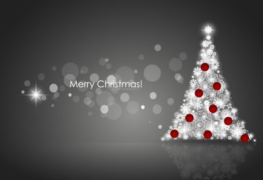 Noel ağacıyla Noel arkaplanı, vektör illüstrasyonu.