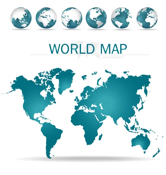 World map. Vector Illustration. — Stock Vector