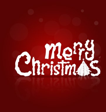 origami Noel ağacı, vecto ile neşeli Noel tebrik kartı