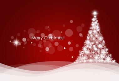 Noel ağacıyla Noel arkaplanı, vektör illüstrasyonu.