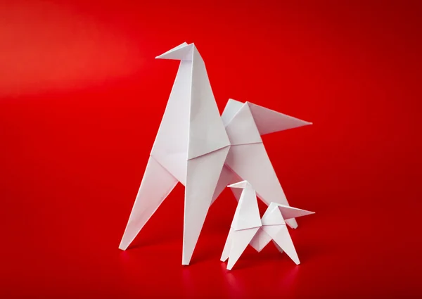 Nový rok 2014 origami papír koně — Stock fotografie