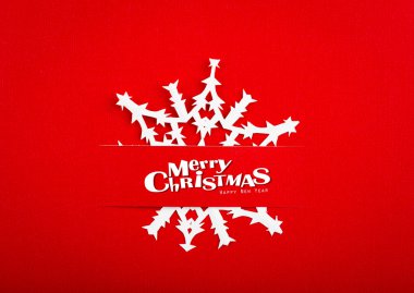 doğru kağıt kar taneleri ile klasik Noel Kartpostalı