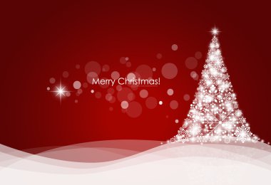 Noel ağacıyla Noel arkaplanı, vektör illüstrasyonu.