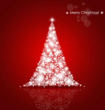 Noel ağacıyla Noel arkaplanı, vektör illüstrasyonu.