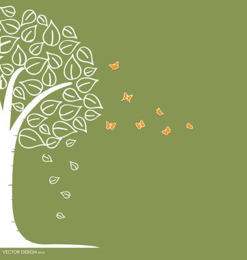 Soyut ağaç. vektör illüstrasyonu.