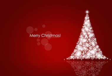 Noel ağacıyla Noel arkaplanı, vektör illüstrasyonu.