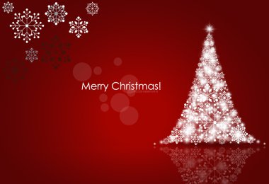 Noel ağacıyla Noel arkaplanı, vektör illüstrasyonu.
