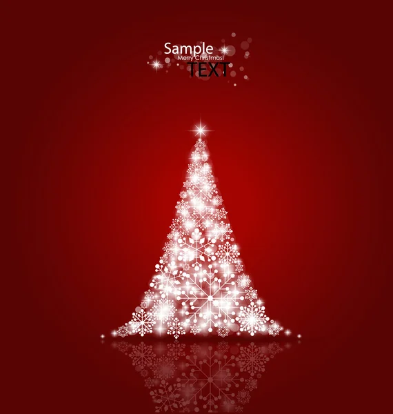 Kerst achtergrond met kerstboom, vector illustratie. — Stockvector