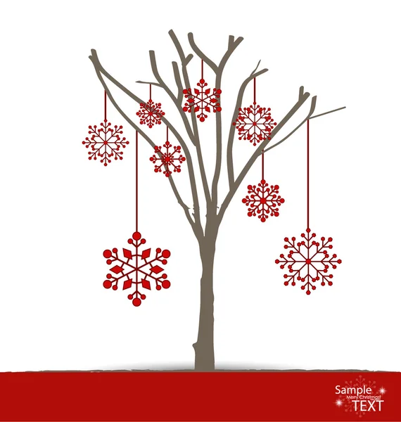 Abstract tree with snowflakes. Vector illustration. — Stock Vector