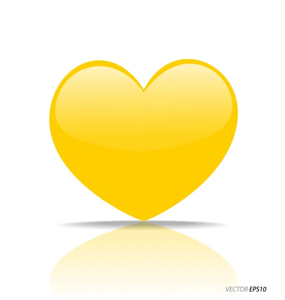 Corazón amarillo, vector Ilustración . — Archivo Imágenes Vectoriales