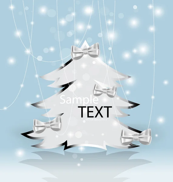 Fondo de Navidad con árbol de Navidad, ilustración vectorial. — Archivo Imágenes Vectoriales