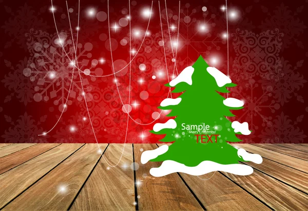 Kerst achtergrond met kerstboom, vector illustratie. — Stockvector