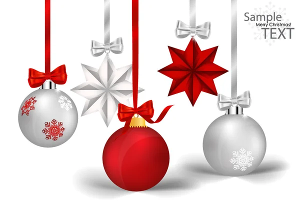 Boże Narodzenie dekoracje ze wstążki i łuk, ilustracji wektorowych. — Wektor stockowy