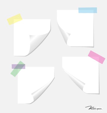 Beyaz not kağıdı, mesajınız için hazır. vektör çizim.