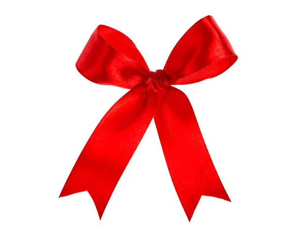 Shiny red ribbon on white background with copy space — Stock Photo, Image