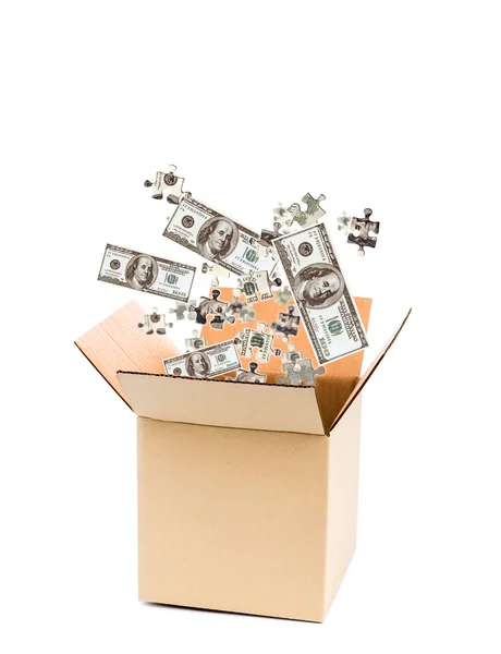 Caja con dinero —  Fotos de Stock