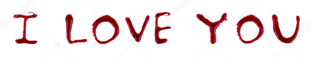 I LOVE YOU dripping blood on white background Stock Photo by  ©jannystockphoto 38582919