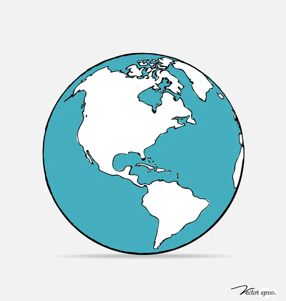 Concepto moderno de dibujo de globo. Ilustración vectorial . — Vector de stock