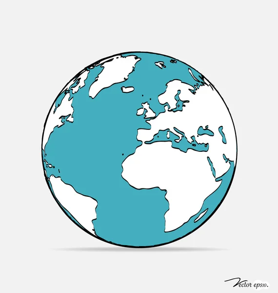 Modern globe drawing concept. Vector illustration. — Stock Vector