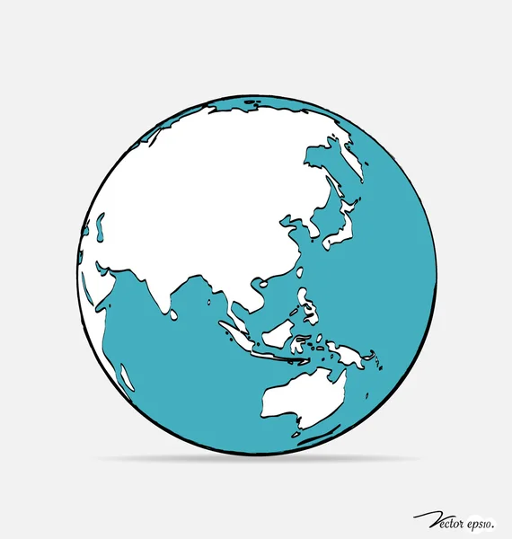 Modern globe drawing concept. Vector illustration. — Stock Vector