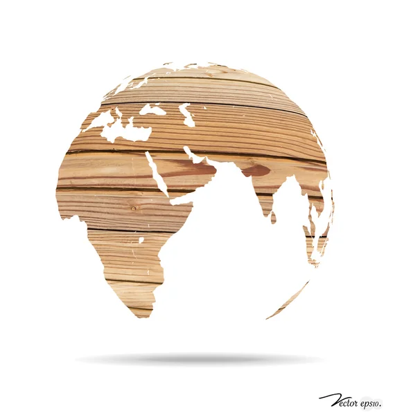 Wooden world. Vector illustration. — Stock Vector