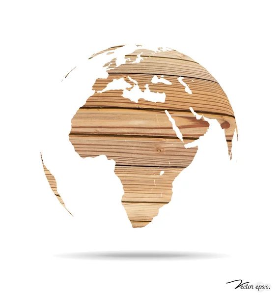 Wooden world. Vector illustration. — Stock Vector