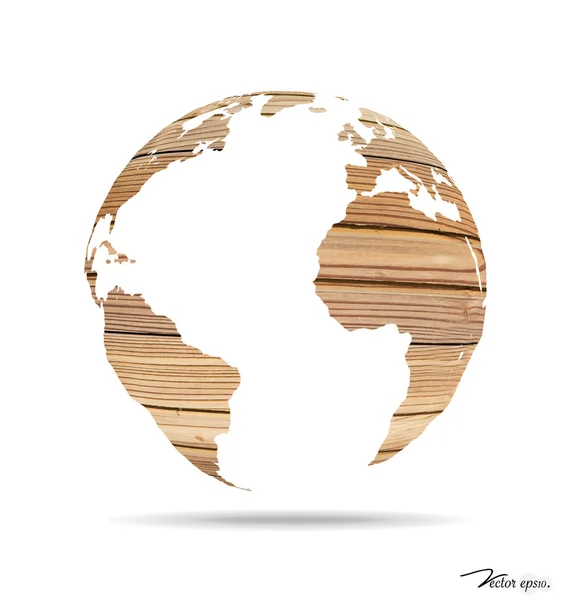 Wooden world. Vector illustration. — Stock Vector