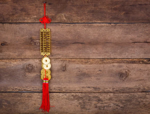 Chinese New Year decoration on wood wall — Stock Photo, Image