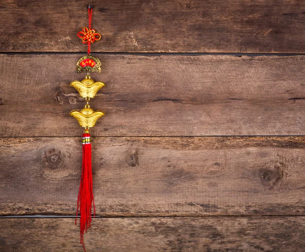 Chinese New Year decoration on wood wall — Stock Photo, Image