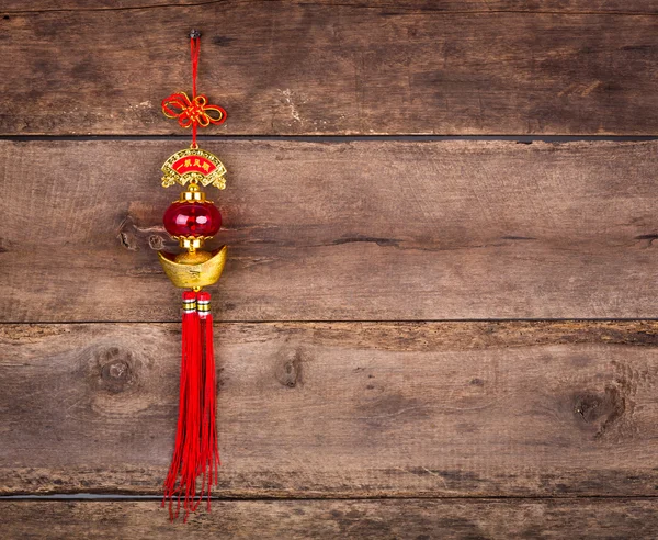 Chinese New Year decoration on wood wall — Stock Photo, Image