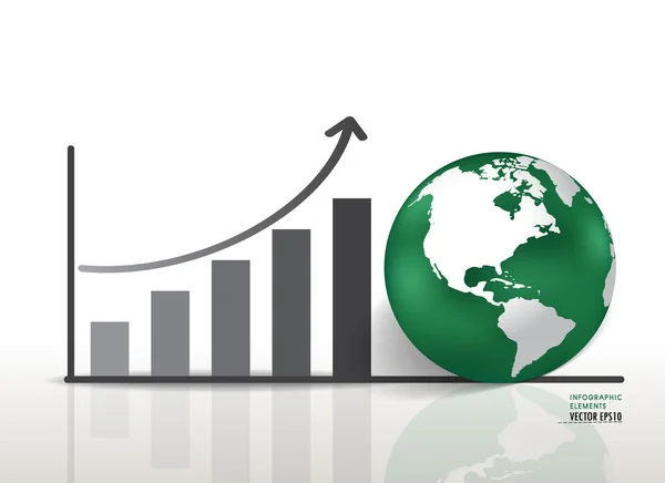 Groeimeter en globe. vectorillustratie. — Stockvector