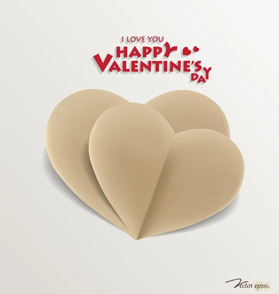 コピー スペースをバレンタインの日の紙心臓形状記号 — ストックベクタ