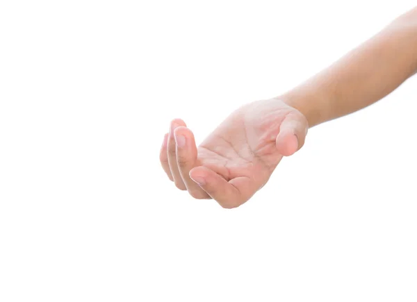 Hermosa mano de mujer sosteniendo aislado sobre fondo blanco —  Fotos de Stock