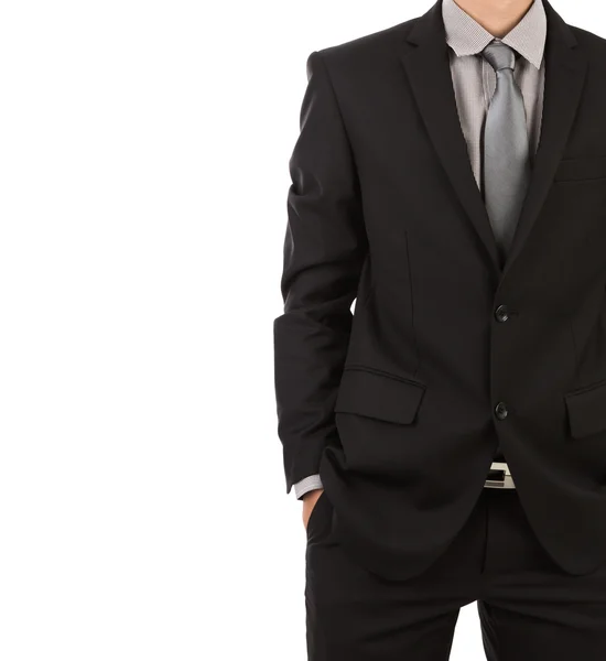 Business man in pak op een witte achtergrond — Stockfoto
