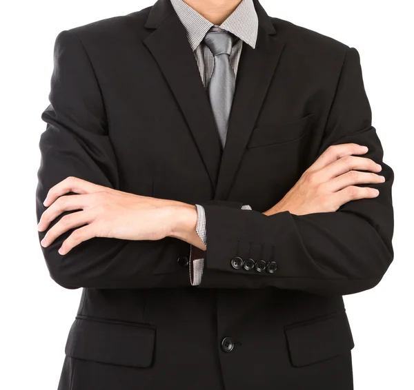 Hombre de negocios en traje sobre fondo blanco —  Fotos de Stock