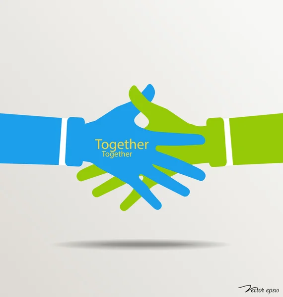 Handshake, týmová práce rukou logo. vektorové ilustrace. — Stockový vektor