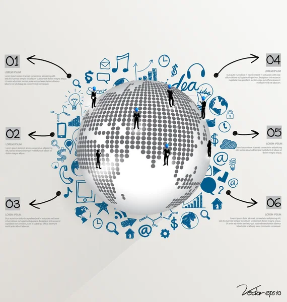 Mundo moderno globo con icono de aplicación, diseño de plantilla moderna — Archivo Imágenes Vectoriales