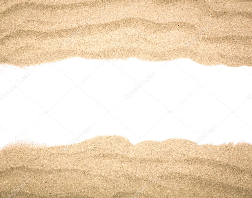 Beach sand scattering isolated on white background